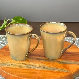 ARAVALII Set Of 2 Cream-Colored Ceramic Glossy Mugs-21