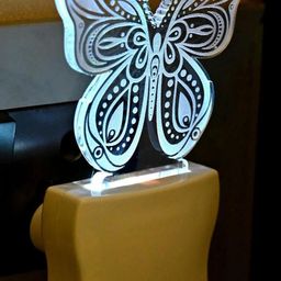 SOMIL Green & Blue Printed Glass Butterfly Shaped Wall Lamp-image-8