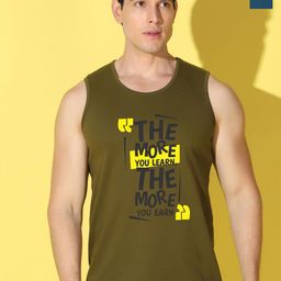WOOSTRO Pack Of 2 Printed Ultra-Soft Gym Vests VWS26(MORE OLIVE)(ENJOY PEACOCK)-image-89