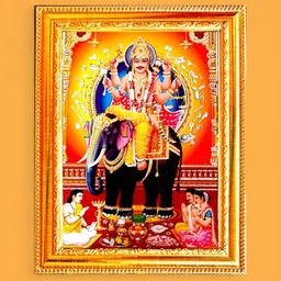 SUNINOW Gold Toned & Red Vishwakarma Printed Photo Frame-46