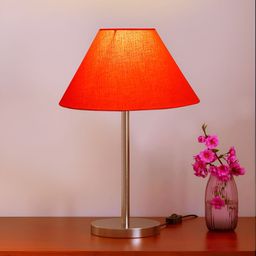 Devansh Orange Colored Frustum Shaped Steel Table Lamp With Shade-picture-40