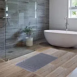 Kuber Industries 5 -Pcs Grey 240 GSM Anti-Skid Bath Rugs-4