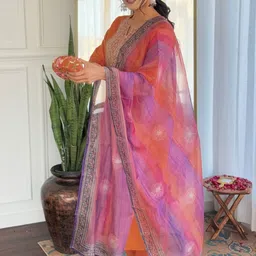 URMIR FASHION Women Ethnic Motifs Embroidered Regular Thread Work Kurta with Patiala & With Dupatta-picture-19