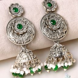 ADIVA Floral Jhumkas Earrings-image-37