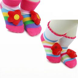 NESKA MODA 6 To 12 Months Baby Set Of 2 Pair Cotton Anti Slip Face Ankle Socks/ Booties-image-83