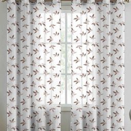 Aura Grey & Brown 2 Pieces Floral Printed Door Curtain-14