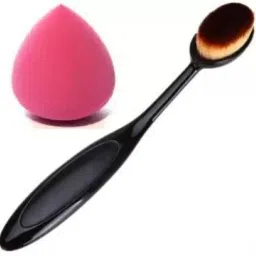 Beaulip Professional and personal use synthetic single oval brush with puff-19