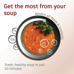WONDERCHEF 800 Watt 1.6 Litre Soup Maker with Touch Control Panel (Steel/White) image 4