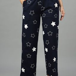 BLUWEEA Women Printed Cotton Lounge Pants-image-67