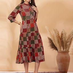 Nayam By Lakshita Ethnic Motifs Printed Fit & FlareDress image 3