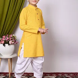 BAESD Boys Embroidered Regular Sequinned Kurta with Patiala image 3