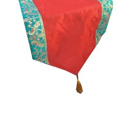 Pink Parrot Red & Green Jacquard Table Runner-image-64