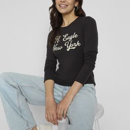 AMERICAN EAGLE OUTFITTERS Women Typography Printed Slim Fit T-shirt-picture-8