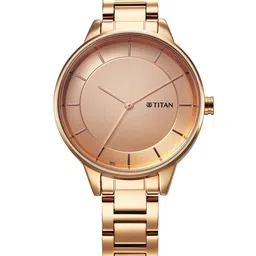 Titan Women Brass Dial & Stainless Steel Bracelet Style Straps Analogue Watch 2648WM06-84