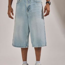 Espanshe Men Cotton Melusine Loose Denim Shorts-image-67
