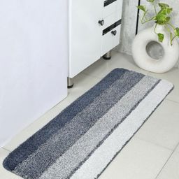 Saral Home Grey & White Striped Anti Slip Microfiber Runner-11