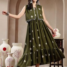Stylum Ethnic Motifs Print Fit & Flare Maxi Dress-image-62