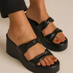 GLO GLAMP Women Solid Wedge Sandals Heels-32