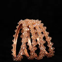 ZULKA Set Of 4 Pearls Studded Kada Bangles-84