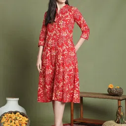 KALINI Floral Print A-Line Dress-image-76