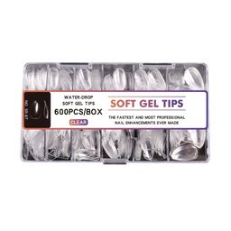 RANORE Set Of 600 Almond Shape Press On Artificial Nails - Transparent-68