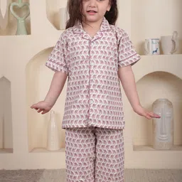 Polka Tots Kids Pure Cotton Printed Night suit-image-84