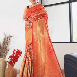 SHOP DROP Woven Design Zari Pure Silk Banarasi Saree-picture-43
