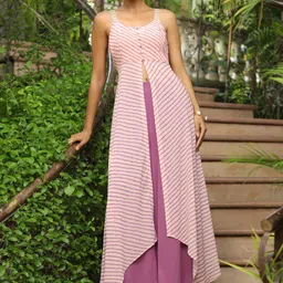 Janasya Women Striped Regular Kurta with Palazzos-picture-19