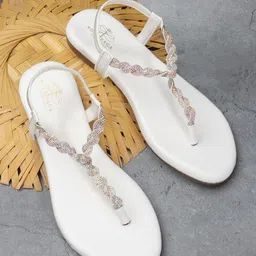 Sole Saga Women Embellished Open Toe Flats-88
