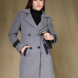 Thirty Threads Women Notched Lapel Collar Single-Breasted Long Overcoat-picture-41