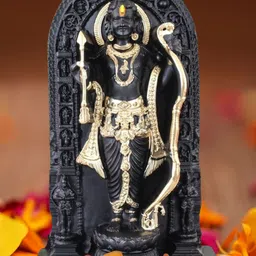 Tiny Shiny Black Religious Ram Lala Statue Idol Showpiece-picture-29