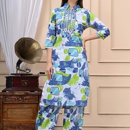 DSS FASHION Printed Shirt Collar Tunic With Trousers-image-10