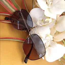 MARC LOUIS Unisex Brown Lens Square Sunglasses With Polarised and UV Protected Lens-38
