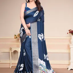 SUPERLAXMI Batik Printed Zari Bandhani Saree With Unstitched Blouse Piece-picture-17