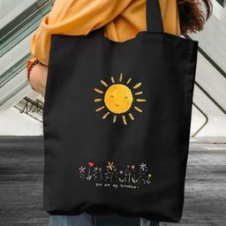 the sack co Black Canvas Tote Bag-image-65