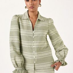 Muvazo Self Designed Shirt Collar Neck Top With Trousers Co-Ords-image-37