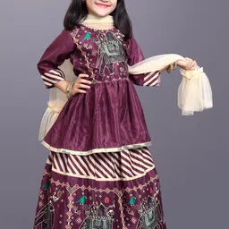 satyamfab Girls Printed Gotta Patti Ready to Wear Lehenga & Choli With Dupatta-43
