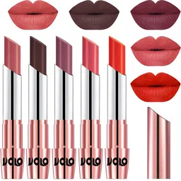 VOLO Set Of 5 Creme Matte Lipstick-3.5 g Each-32-35-36-37-39-image-95