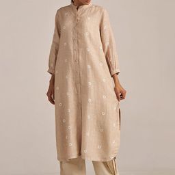 Ganga Beige And Sesame Linen Co-ord Set-44