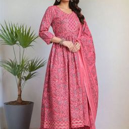 SZN Women Ethnic Motifs Printed Regular Gotta Patti Kurta with Palazzos With Dupatta-image-38