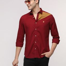 MaverIQ Men Slim Fit Solid Spread Collar Cotton Casual Shirt-picture-32
