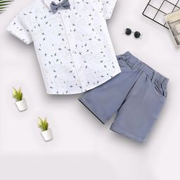 GLAM ELEGANCE Kids Printed Short Sleeves Shirt With Shorts-image-93