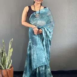 HERE&NOW Tie and Dye Pure Georgette Ready to Wear Saree-44