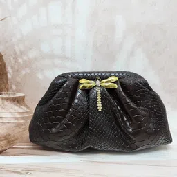 Adwita Animal Structured Handheld Bag with Bow Detail-8