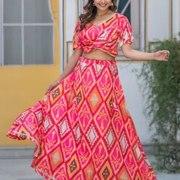 DIVASTRI Printed Semi-Stitched Lehenga & Unstitched Choli-picture-14