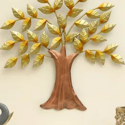 vedas Gold Toned & Brown Tree Metal Wall Decor-image-76