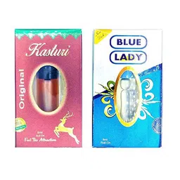 RAVIOUR LIFESTYLE Set Of 2 Blue Lady & Kasturi Roll On Attar - 8 ml Each-47