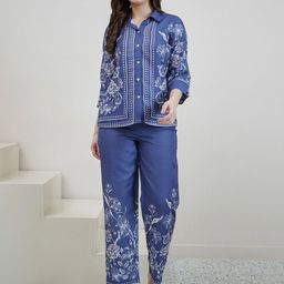 Boho By Athena Floral Printed Shirt & Trousers Co-Ord Set-image-90