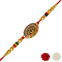 MEIRA JEWELLERY Designer Rakhis With Greeting Card & Roli Chawal-image-68