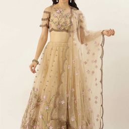 Piludi Embroidered Thread Work Semi-Stitched Lehenga & Unstitched Blouse With Dupatta-36